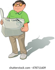 Man Reading Newspaper