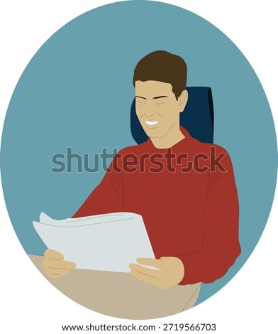 Man reading a newspaper in a train by travel