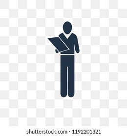 Man Reading Newspaper vector icon isolated on transparent background, Man Reading Newspaper transparency concept can be used web and mobile