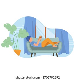 man reading textbook icon vector illustration design