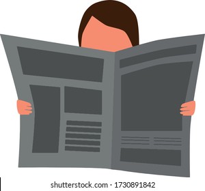 a man reads a newspaper, the latest news (vector element )
