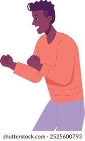 Homem pronto para lutar. Primeiro soco. Gesto de boxe isolado no fundo branco