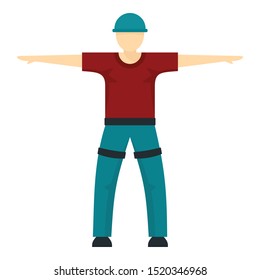 Man ready for zip line icon. Flat illustration of man ready for zip line vector icon for web design