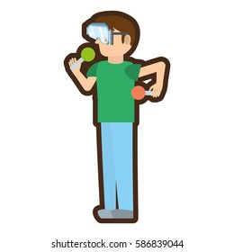 man with reality virtual headset vector illustration eps 10