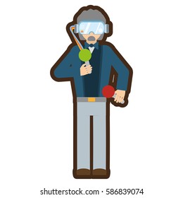 man with reality virtual headset vector illustration eps 10