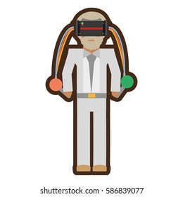 man with reality virtual headset vector illustration eps 10