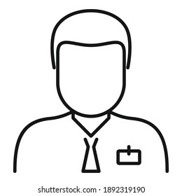 Icono de agente inmobiliario. Icono de vector de realtor de contorno para diseño web aislado en fondo blanco