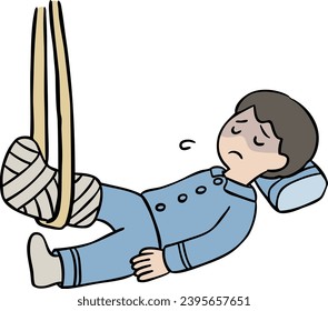A man receiving treatment for a broken bone