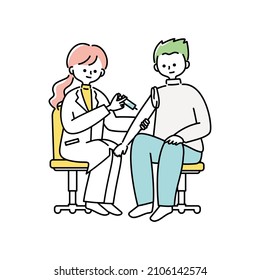 A man receiving a vaccination