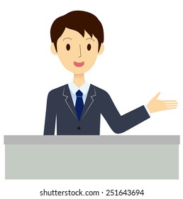Man of the reception desk