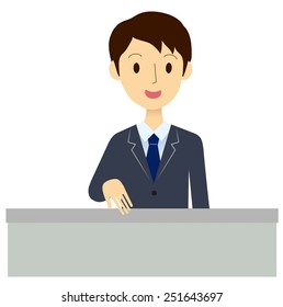 Man of the reception desk