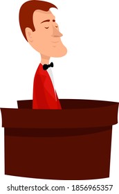 Hombre en la recepción, ilustración, vector sobre fondo blanco