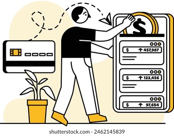 A man recharges a digital wallet