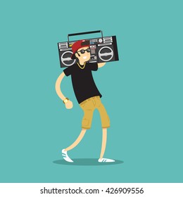 Man Record Player Vector Illustration Stock Vector (Royalty Free ...