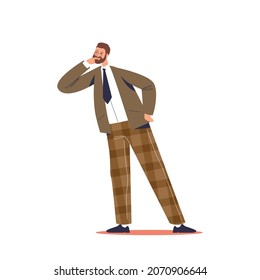 Man recruiter analyzing candidates for vacant job position. Hiring agency worker searching for employees. Human resources and recruitment concept. Cartoon flat vector illustration