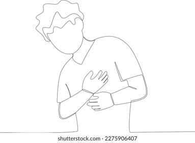 A man with recurrent hypertension. Hypertension one-line drawing