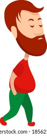 Man with red beard, illustration, vector on white background