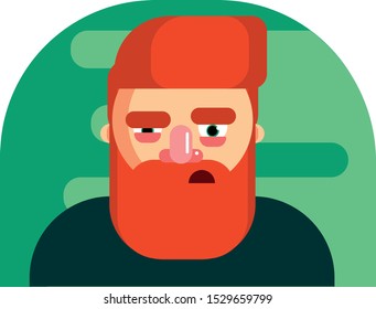 a man with a red beard raises an eyebrow