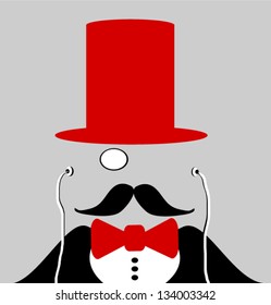 man with red bow tie and top hat