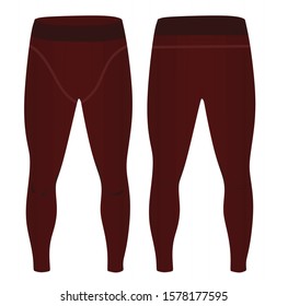 Man red elastic tight pants. vector 