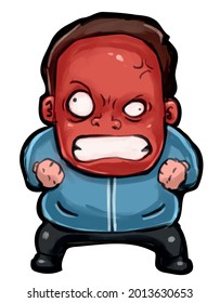 a man with a red face is very angry vector illustration