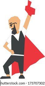 man with a red glove and a red cloak