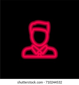 Man red glowing neon ui ux icon. Glowing sign logo vector