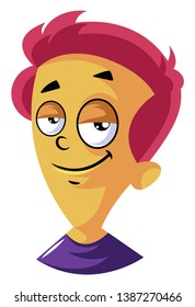 Man with red hair looking confident illustration vector on white background