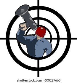 Man in red mask evil criminal