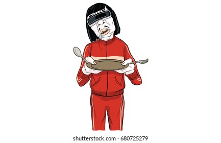 man in red suit action vector, cartoon