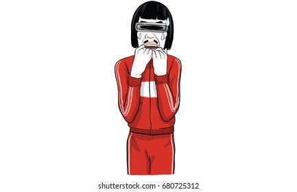 man in red suit action vector, cartoon