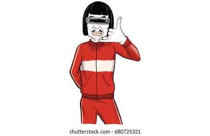 man in red suit action vector, cartoon