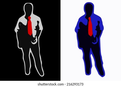 Man with red tie