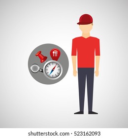 man red tshirt collection navigation elements concept vector illustration eps 10