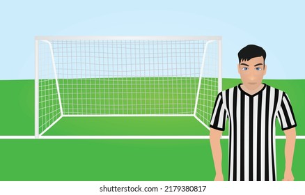 Man In Referee Uniform. Vector Illustration