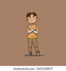 man refuse gesture cartoon vector