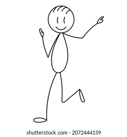 Man Rejoices Stick Figure Vector Isolated Stock Vector (Royalty Free ...