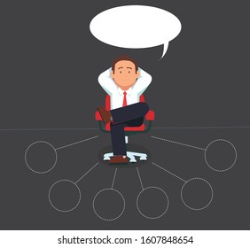 Man relaxing in the chair, not worrying about anything