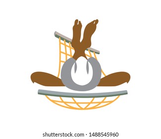 Man Relaxing in Hammock Vector Illustration