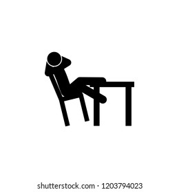 man, relaxing icon. Element of man is sitting icon for mobile concept and web apps. Detailed man, relaxing icon can be used for web and mobile