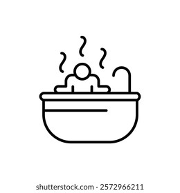 Man relaxing in jacuzzi icon simple vector symbol