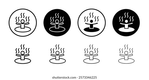 Man relaxing in jacuzzi icon vector line logo mark or symbol set collection outline style