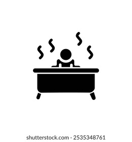 Man relaxing in jacuzzi icon web design in vector