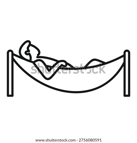 Man relaxing lying in hammock enjoying summertime freedom and tranquility