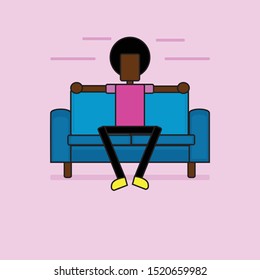 a man relaxing on a comfortable sofa