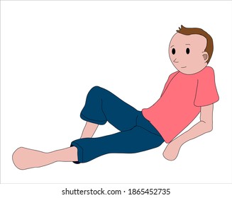 A man relaxing on floor
