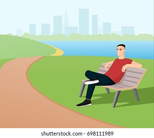 Man relaxing in the park
