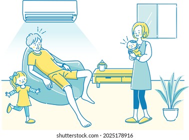 A man relaxing while playing games at home
