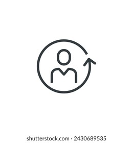 man reload refresh update user profile avatar icon, vector illustration