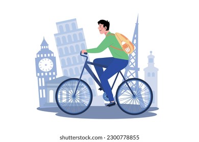 A man renting a bike to explore the city